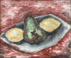 "Lemons and Pear" Marsden Hartley, Colorful Fruit Still Life, Modern Art