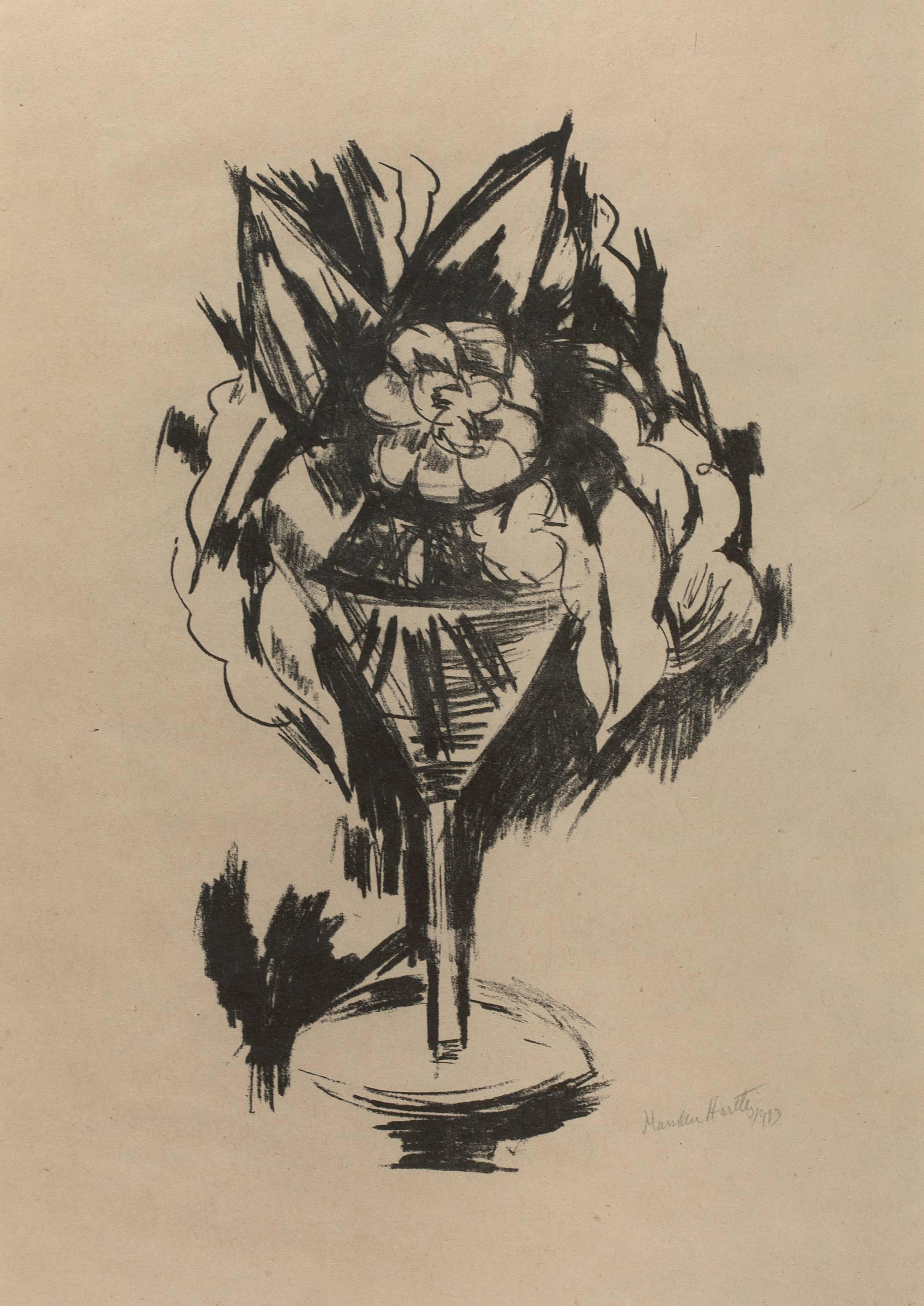 Marsden Hartley Lithograph from 1923 Marsden Hartley Berlin Print series Flowers in Goblet