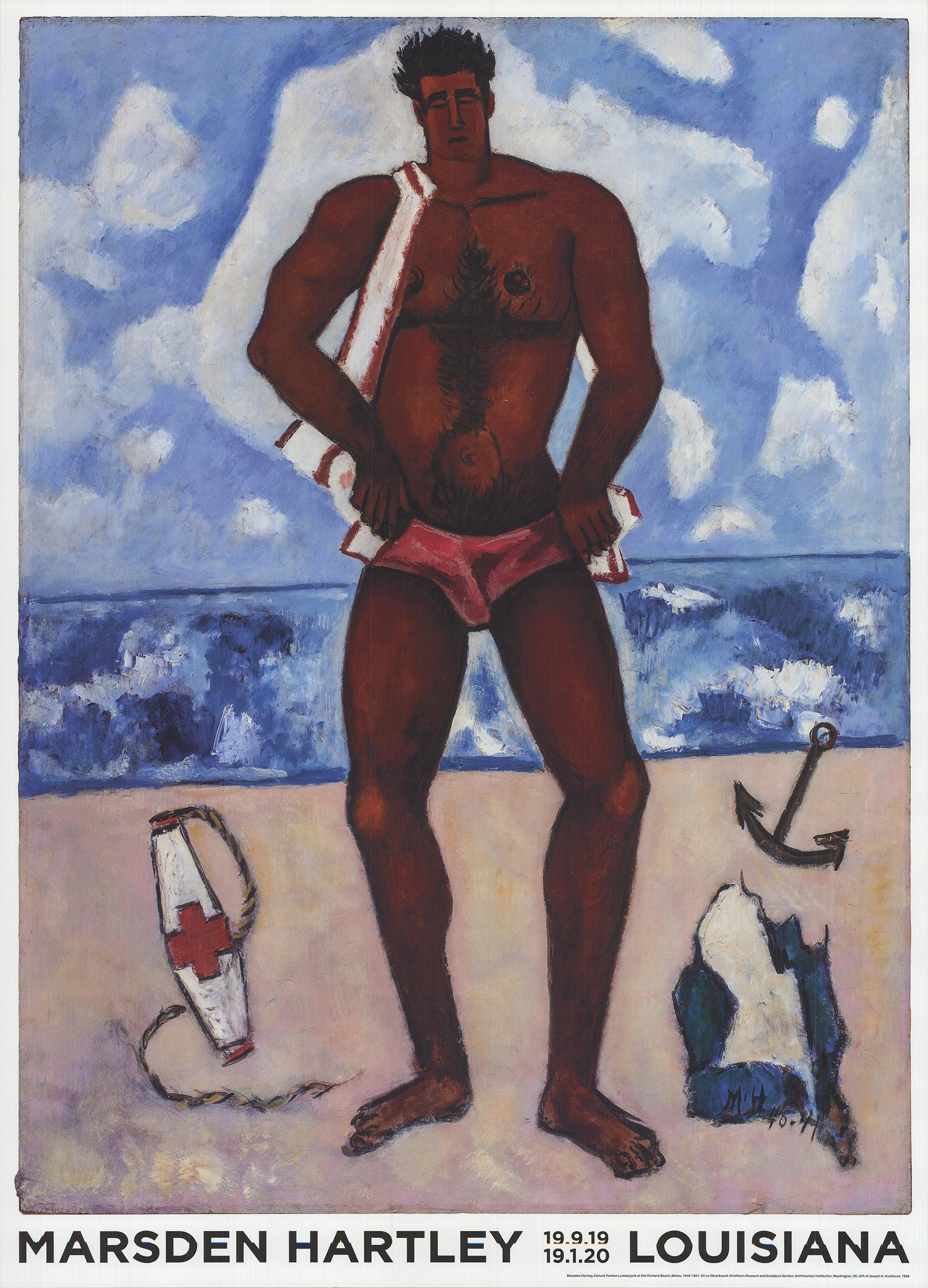 Paper Size: 40.25 x 29 inches ( 102.235 x 73.66 cm )
Image Size: 37.5 x 28 inches ( 95.25 x 71.12 cm )
Framed: No
Condition: A-: Near Mint, very light signs of handling
Additional Details: Large offset lithograph poster by Marsden Hartley for the