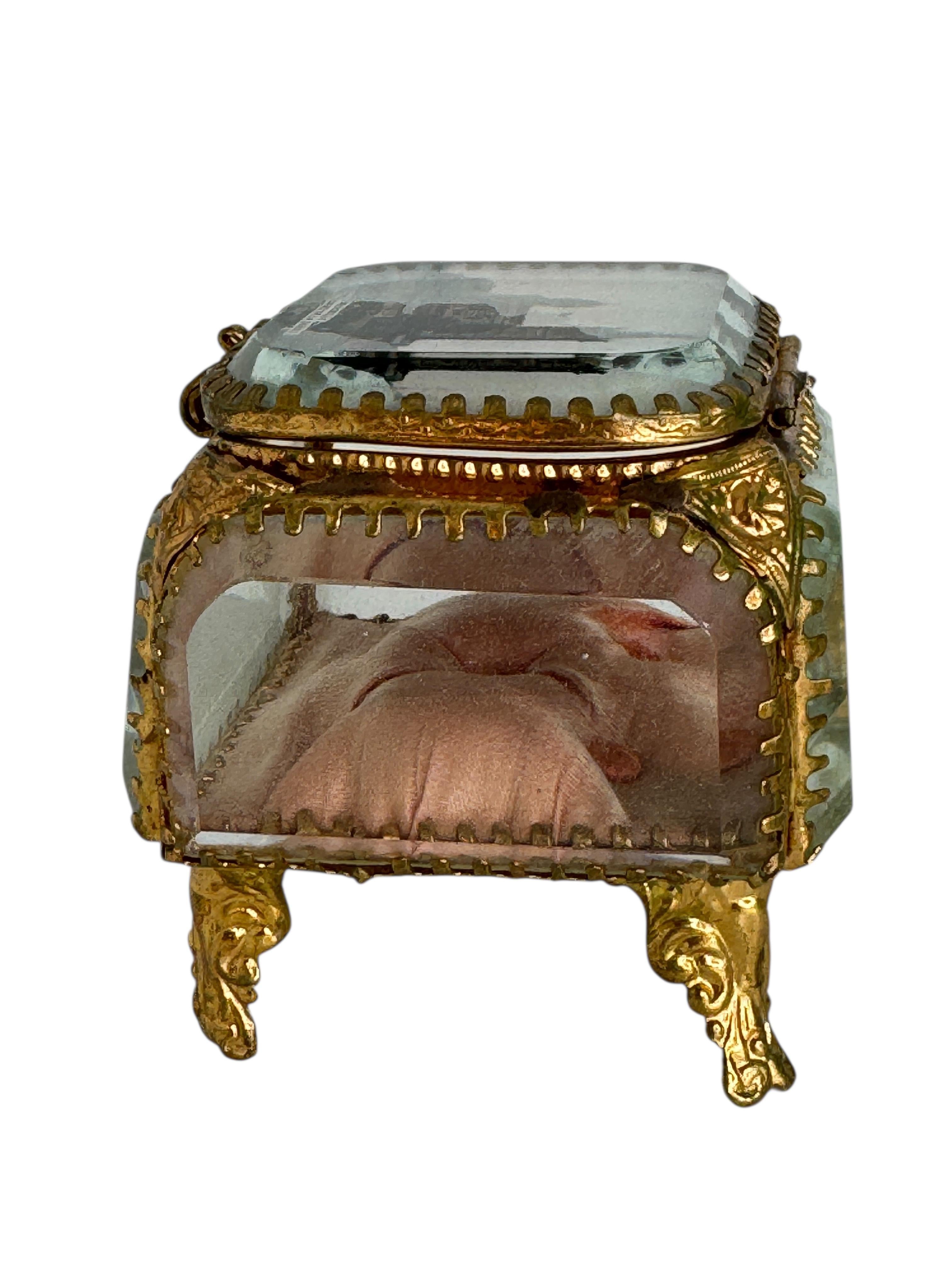 Belle Époque Marseille Antique French Grand Tour Souvenir Casket, Beveled Glass & Eglomise en vente