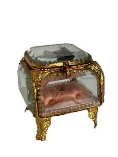 Marseille Antique French Grand Tour Souvenir Casket, Beveled Glass & Eglomise Marseille Antique French Grand Tour Souvenir Casket, Beveled Glass & Eglomise