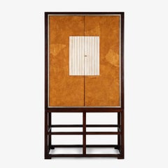 Marseilles Cabinet in Karelian Birch & Walnut by Therien for Fournir Collections