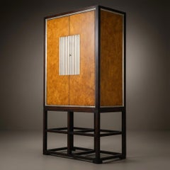Marseilles Cabinet in Karelian Birch & Walnut by Therien for Fournir Collections