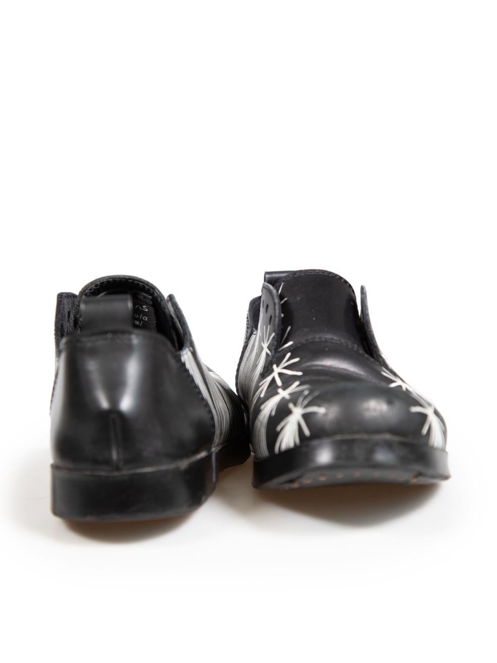Nero Marsell, scarpe in pelle nera con stampa graffiti, misura 4 UK in vendita