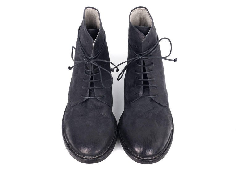 Marsell Mens Smoke Black Worn Leather Grupiatta Combat Boots For Sale ...