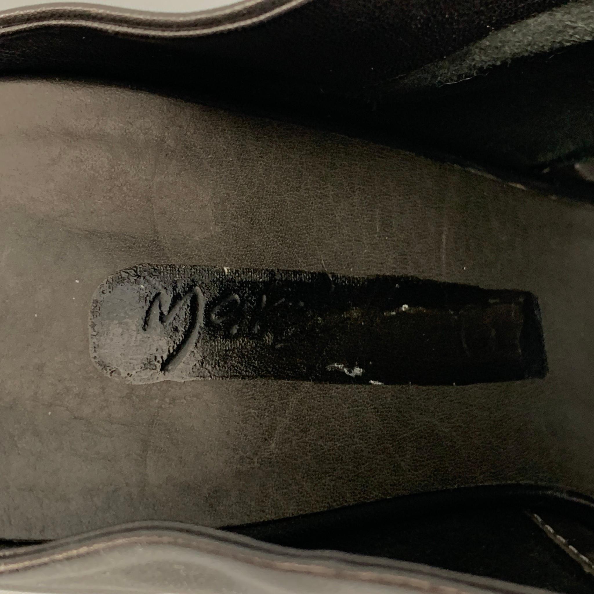 MARSELL Size 7 Black Leather Peep Toe Sandals 2