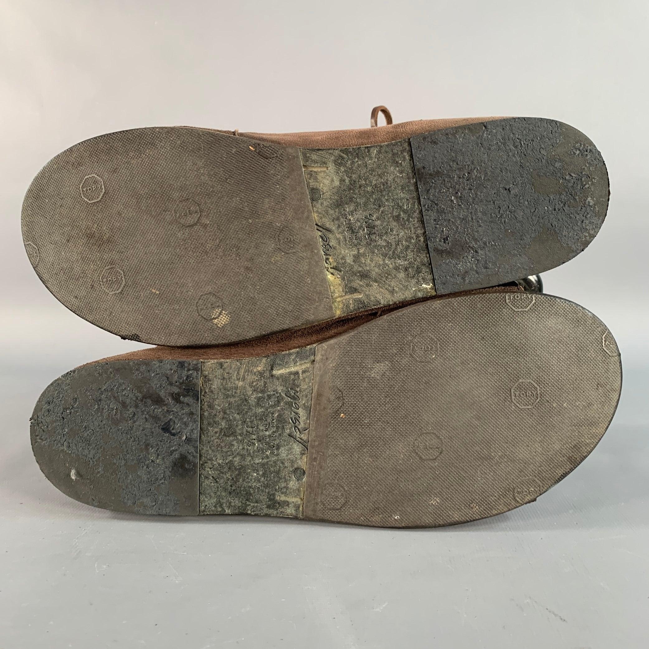 MARSELL Botas de cordones gladiadoras de cuero marrón talla 7,5 en venta 1