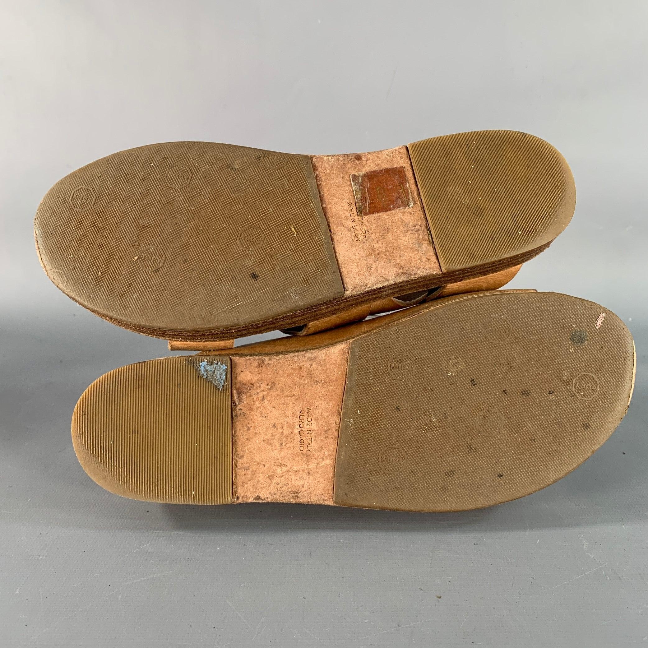 MARSELL Size 7.5 Brown Tan Strappy Flats For Sale 2