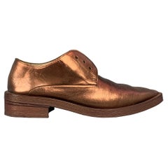 MARSELL Size 7.5 Copper Leather Narrow Toe Flat Laces