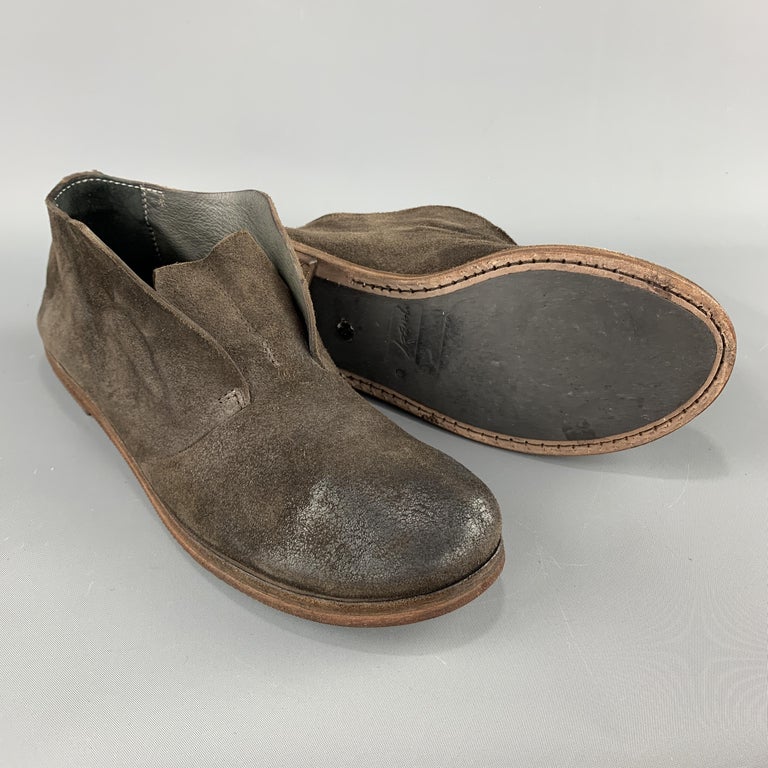 MARSELL Size 8 Brown Suede Listello 1731 Slip On Boots at 1stDibs