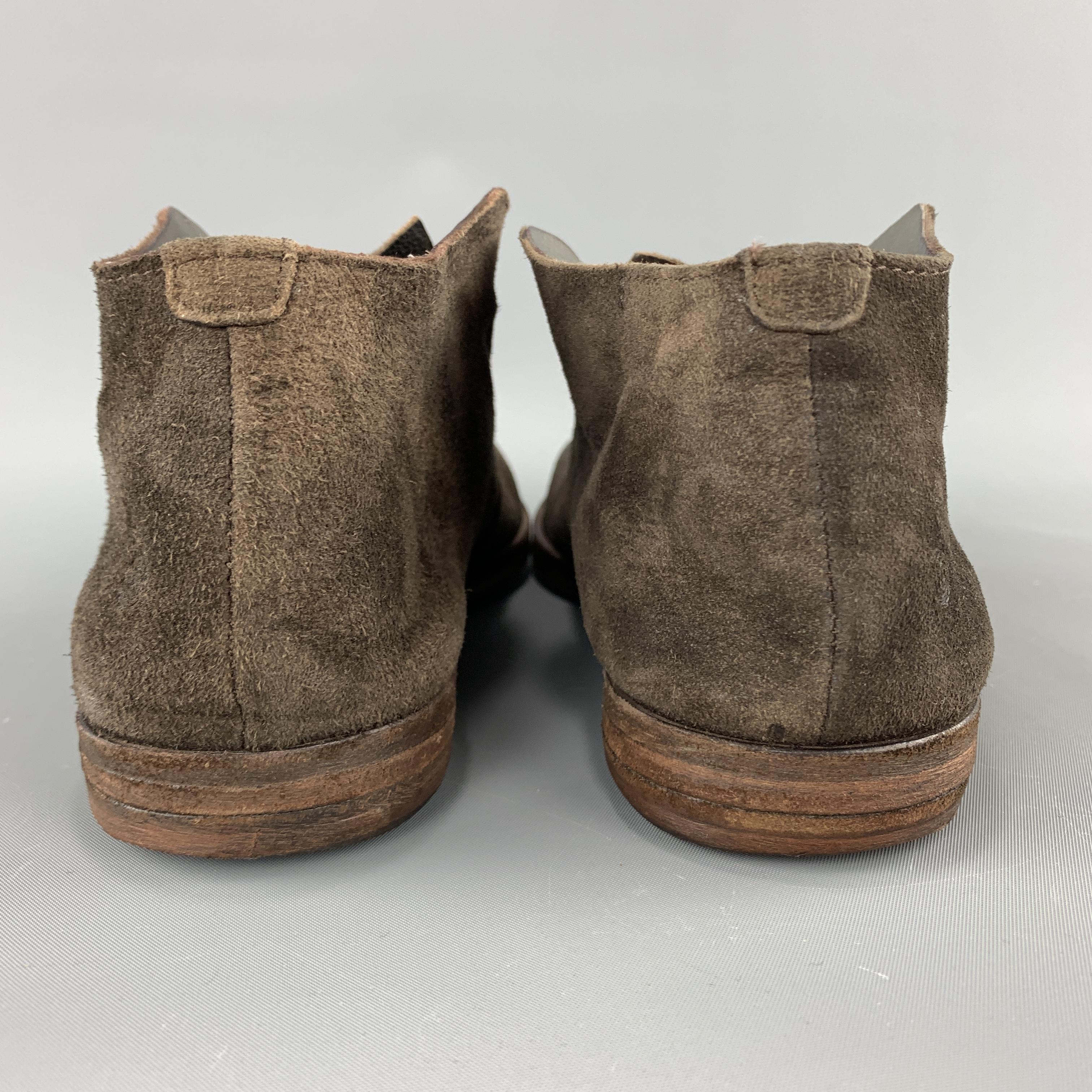 Black MARSELL Size 8 Brown Suede Listello 1731 Slip On Boots