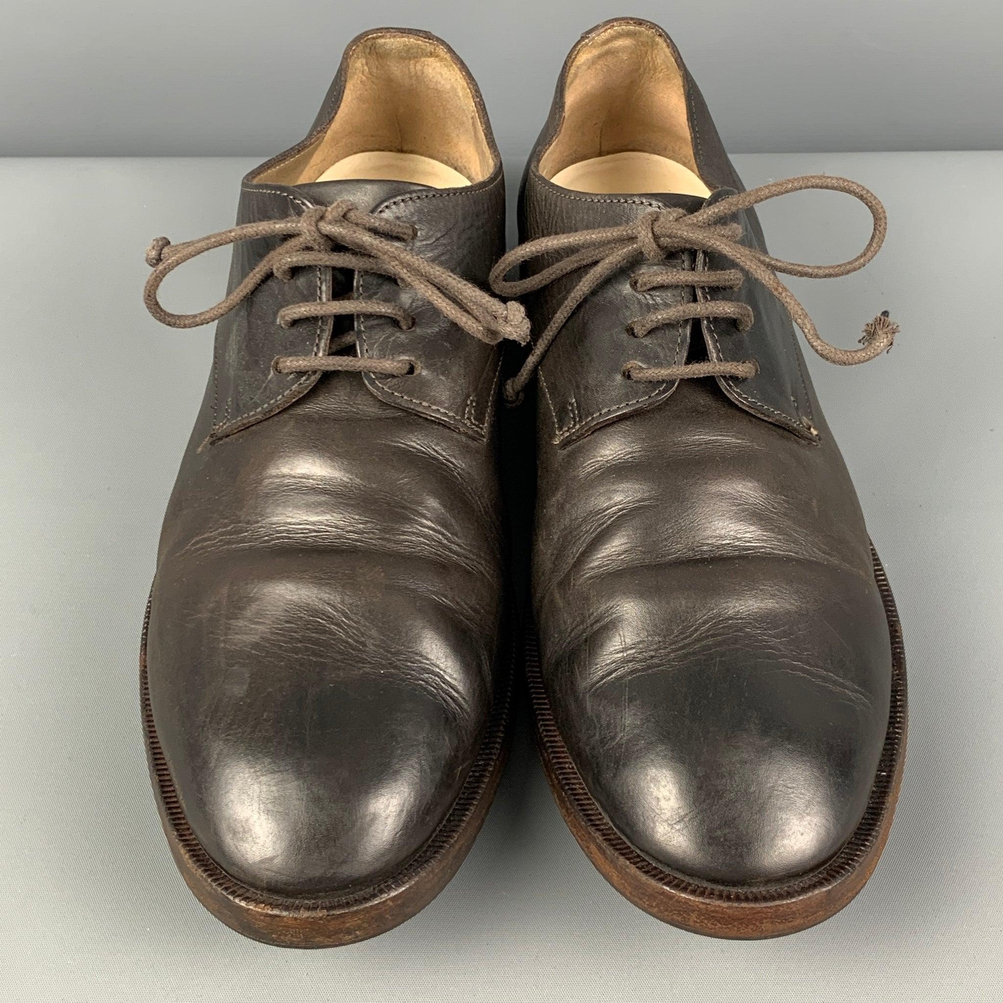 Men's MARSELL Size 8 Dark Brown Leather Lace Up Shoes