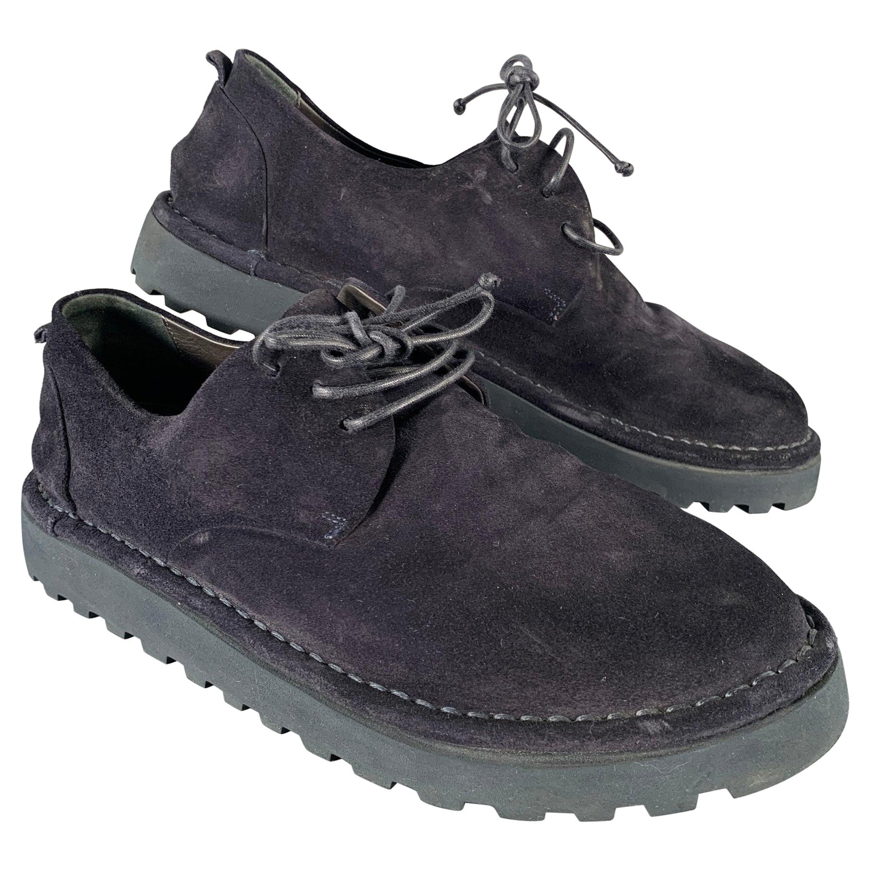 MARSELL Size 9 Navy Suede  Lace Up Shoes For Sale