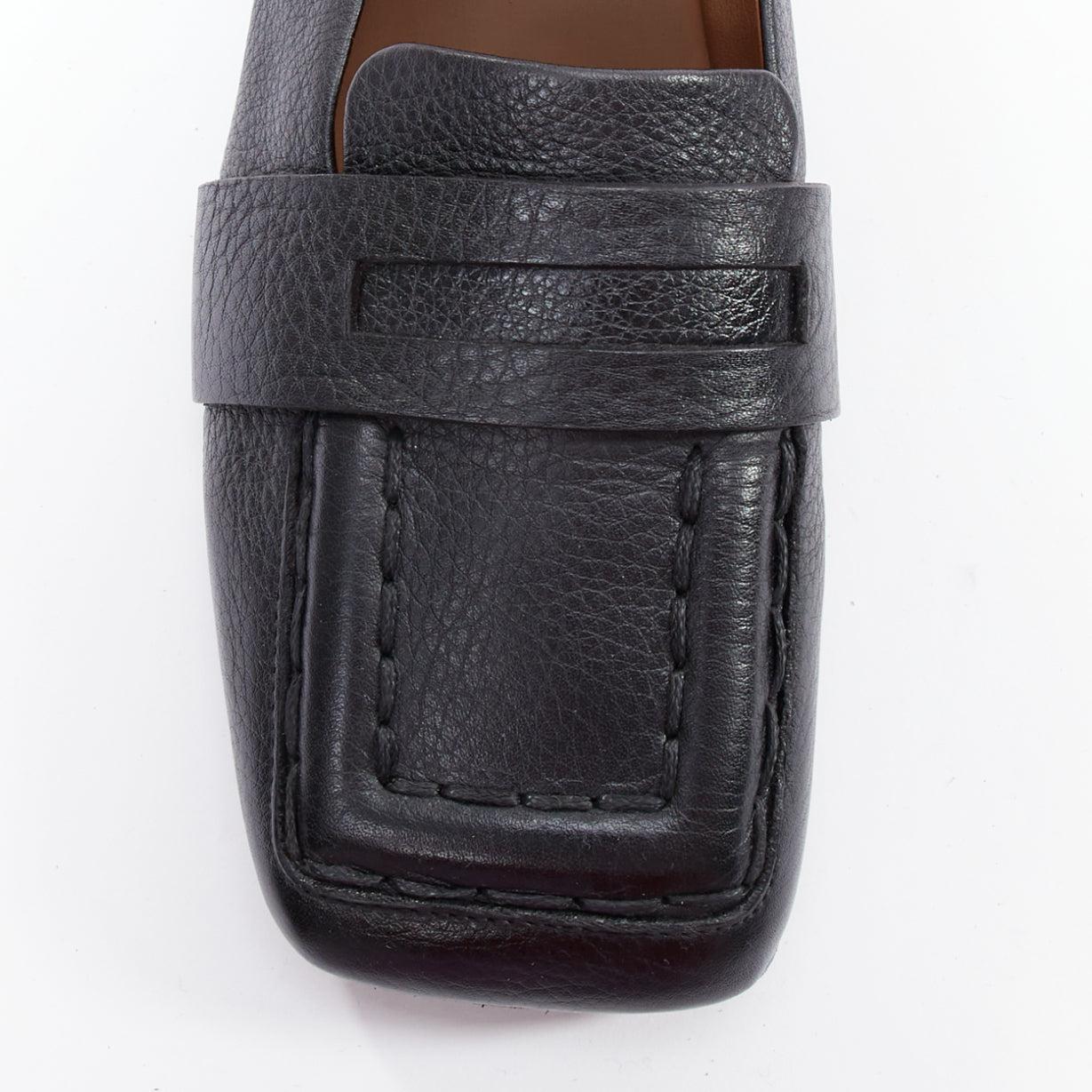 MARSELL Spatolona negro puntera cuadrada mocasines planos elásticos EU38 en venta 1