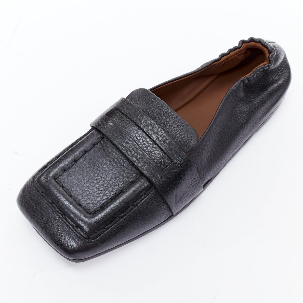 MARSELL Spatolona negro puntera cuadrada mocasines planos elásticos EU38 en venta 2