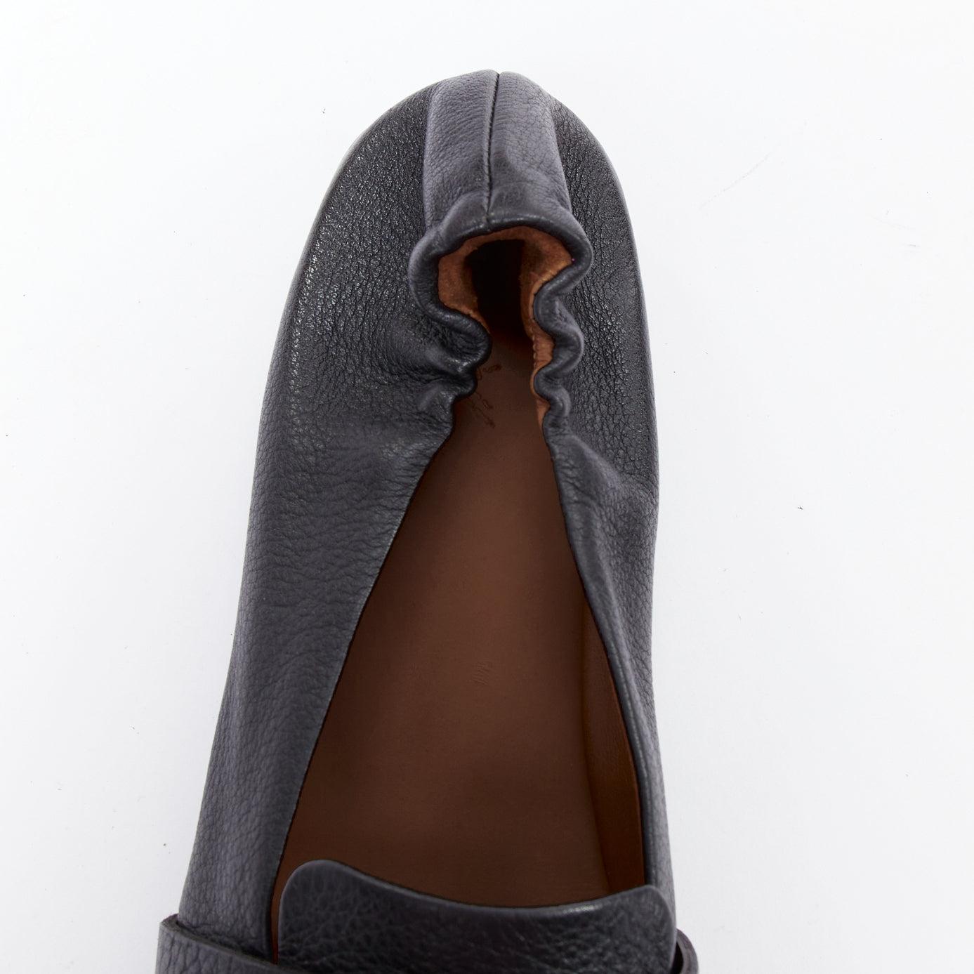 MARSELL Spatolona negro puntera cuadrada mocasines planos elásticos EU38 en venta 4