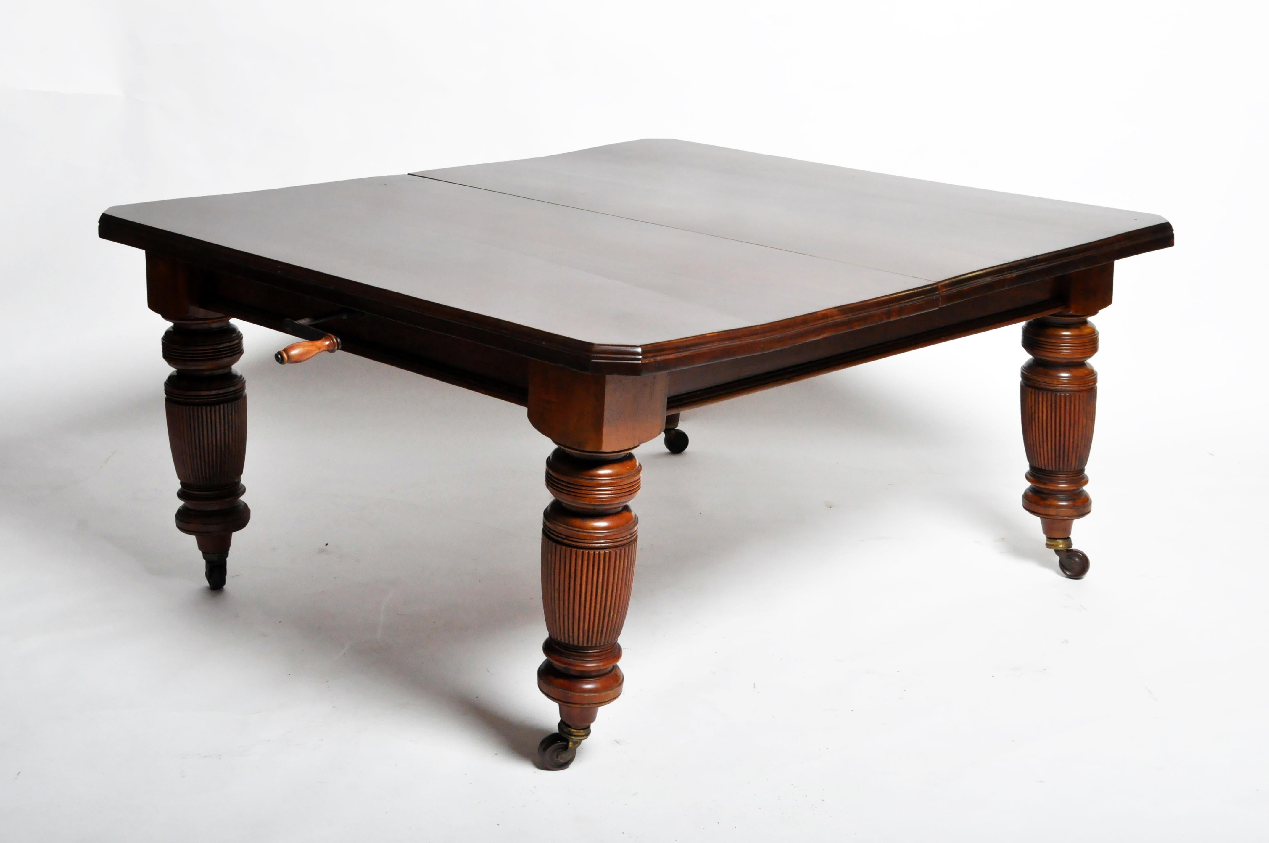 19th Century Marsh, Jones, & Cribb Antique Dining Table with Three Leaves