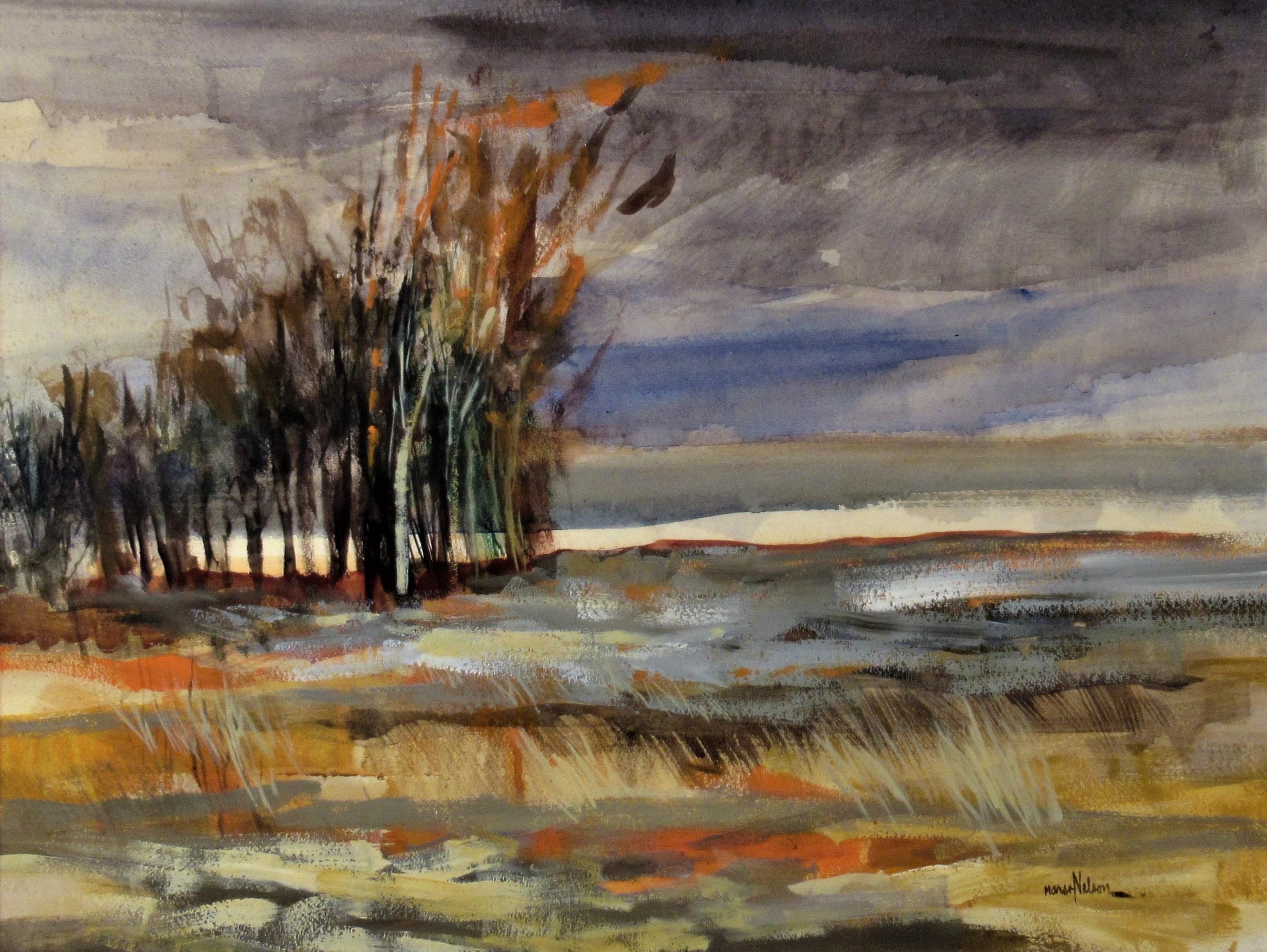 November Landscape - Painting by Marsh Nelson