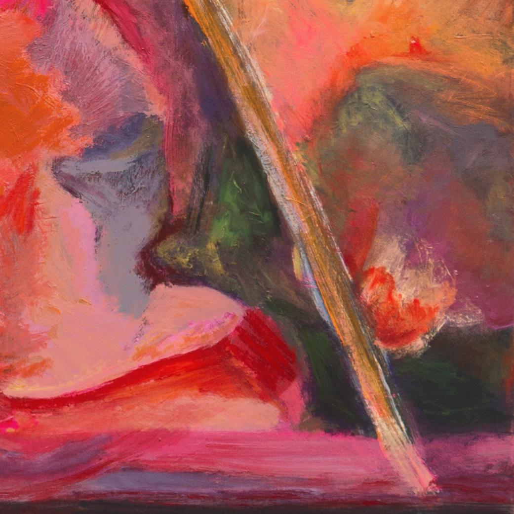 'Abstract, Coral and Saffron', Bay Area Oil Abstraction, Triton Museum, Brooklyn - Painting by Marsha Rogow Straus
