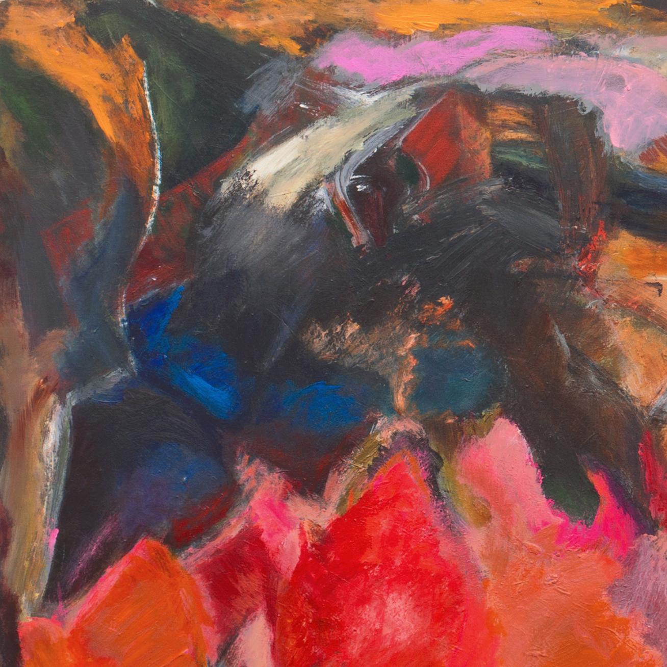 'Abstract, Coral and Saffron', Bay Area Oil Abstraction, Triton Museum, Brooklyn For Sale 1