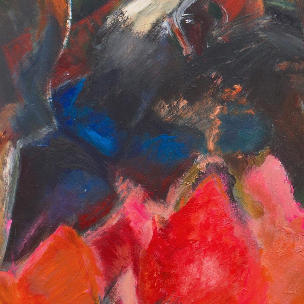 'Abstract, Coral and Saffron', Bay Area Oil Abstraction, Triton Museum, Brooklyn For Sale 2