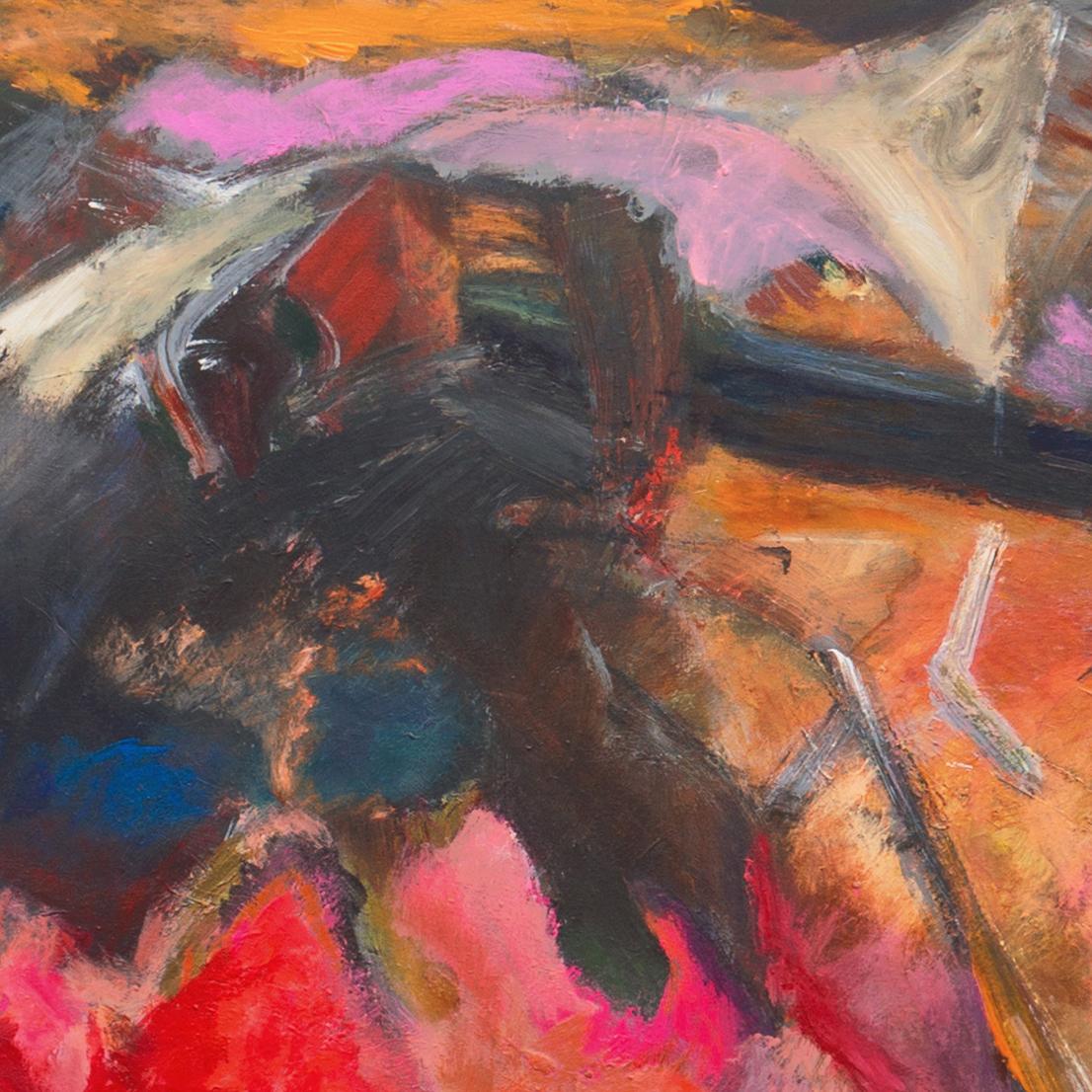 'Abstract, Coral and Saffron', Bay Area Oil Abstraction, Triton Museum, Brooklyn For Sale 3