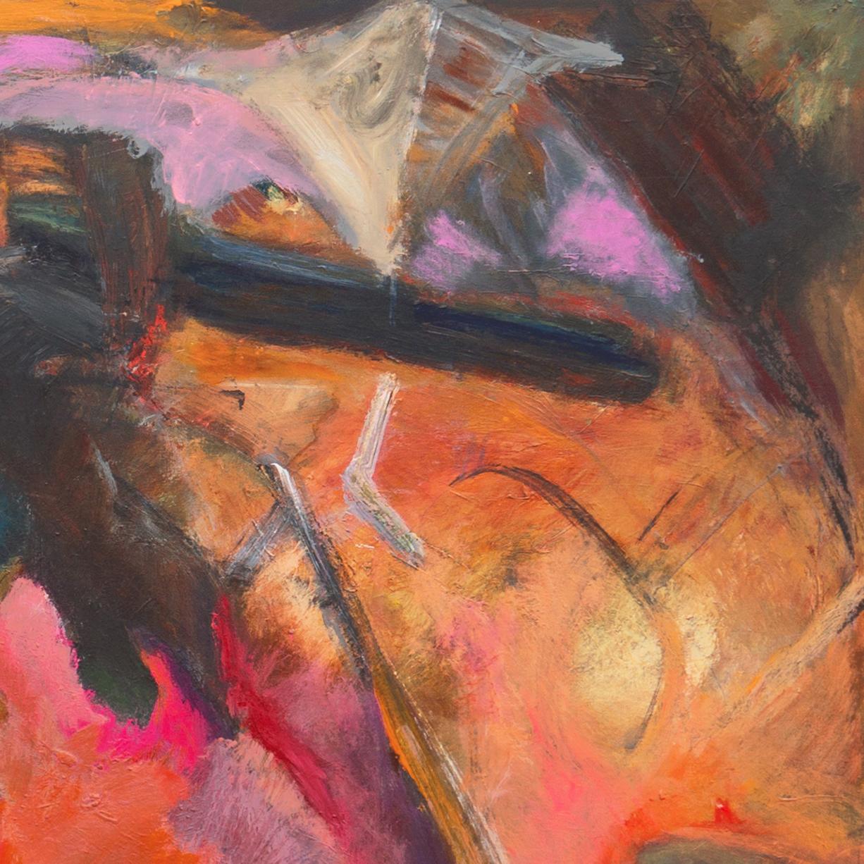 'Abstract, Coral and Saffron', Bay Area Oil Abstraction, Triton Museum, Brooklyn For Sale 4