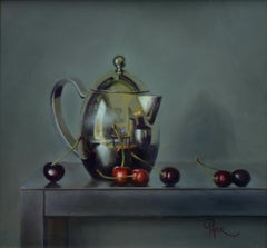"Cherries and Tea" Original Oil Painting by Marsha Whitesides Piper