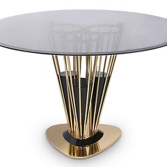 Marshal Dinning Table with Polished Brass Structure