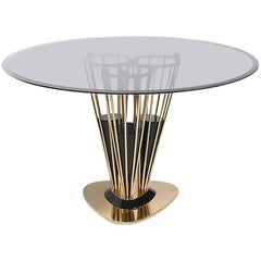 Marshal Dinning Table with Polished Brass Structure