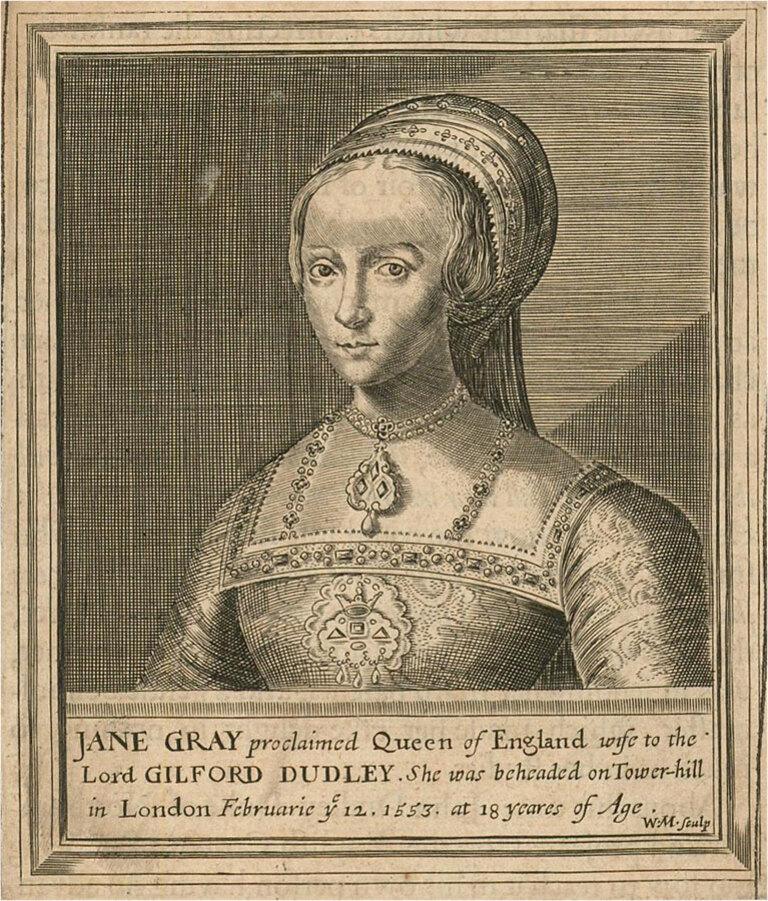 Marshall after M. and W. van de Passe - 17th Century Engraving, Lady Jane Grey 1