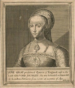 Marshall after M. and W. van de Passe - 17th Century Engraving, Lady Jane Grey