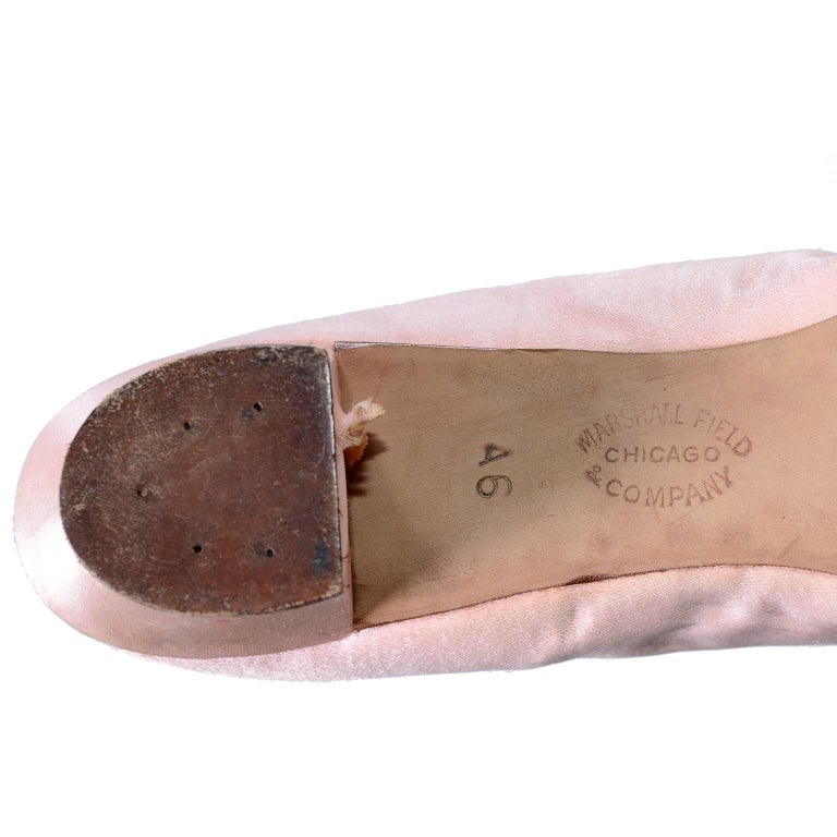 Marshall Field Edwardian Pink Satin Vintage Shoes With Pom Poms 7 at  1stDibs | edwardian shoes