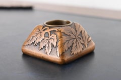 Marshall Field & Co. Antique Floral Ivy Bronze Candle Holder, Circa 1910