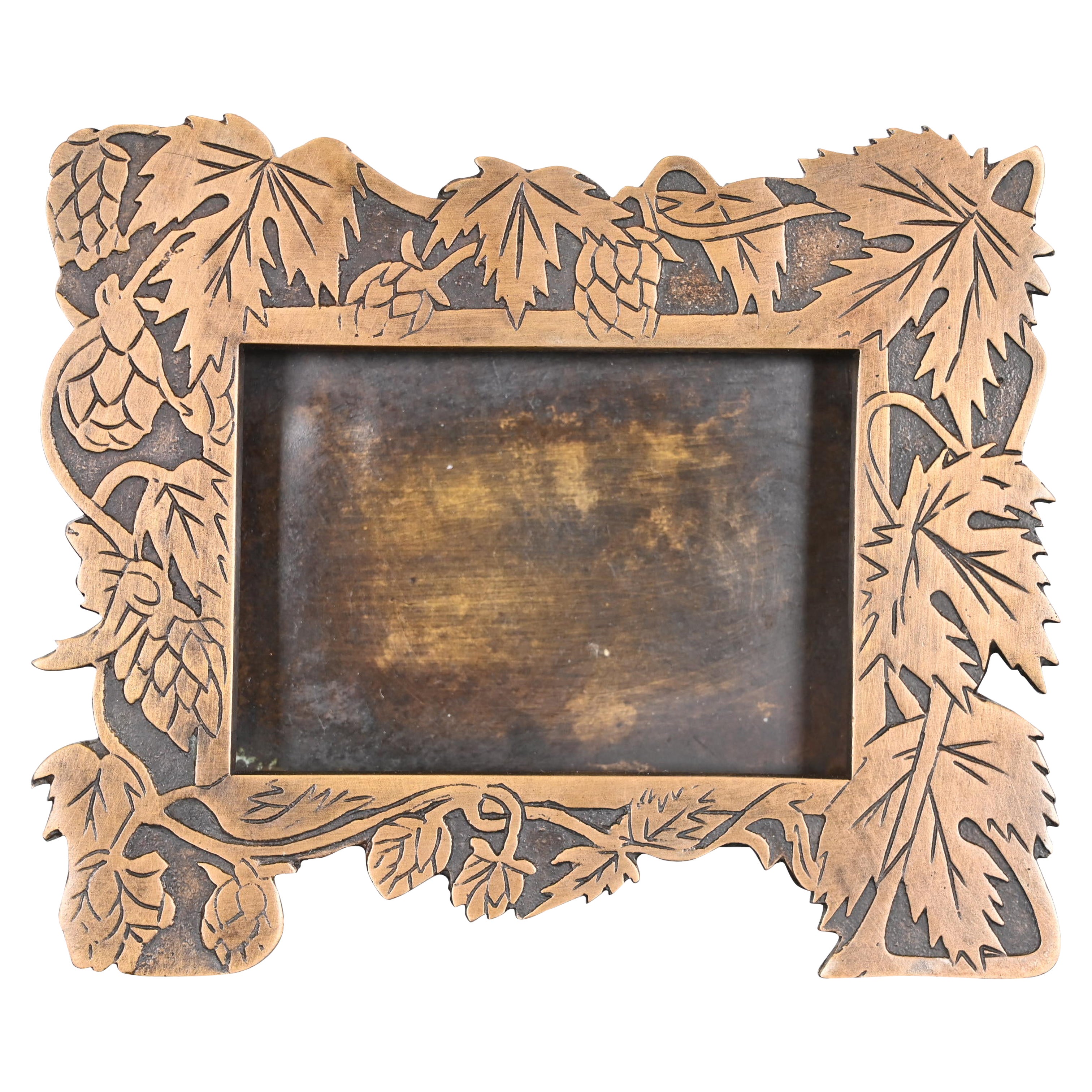 Marshall Field & Co. Antique Floral Ivy Bronze Desk Calendar Holder, Circa 1910