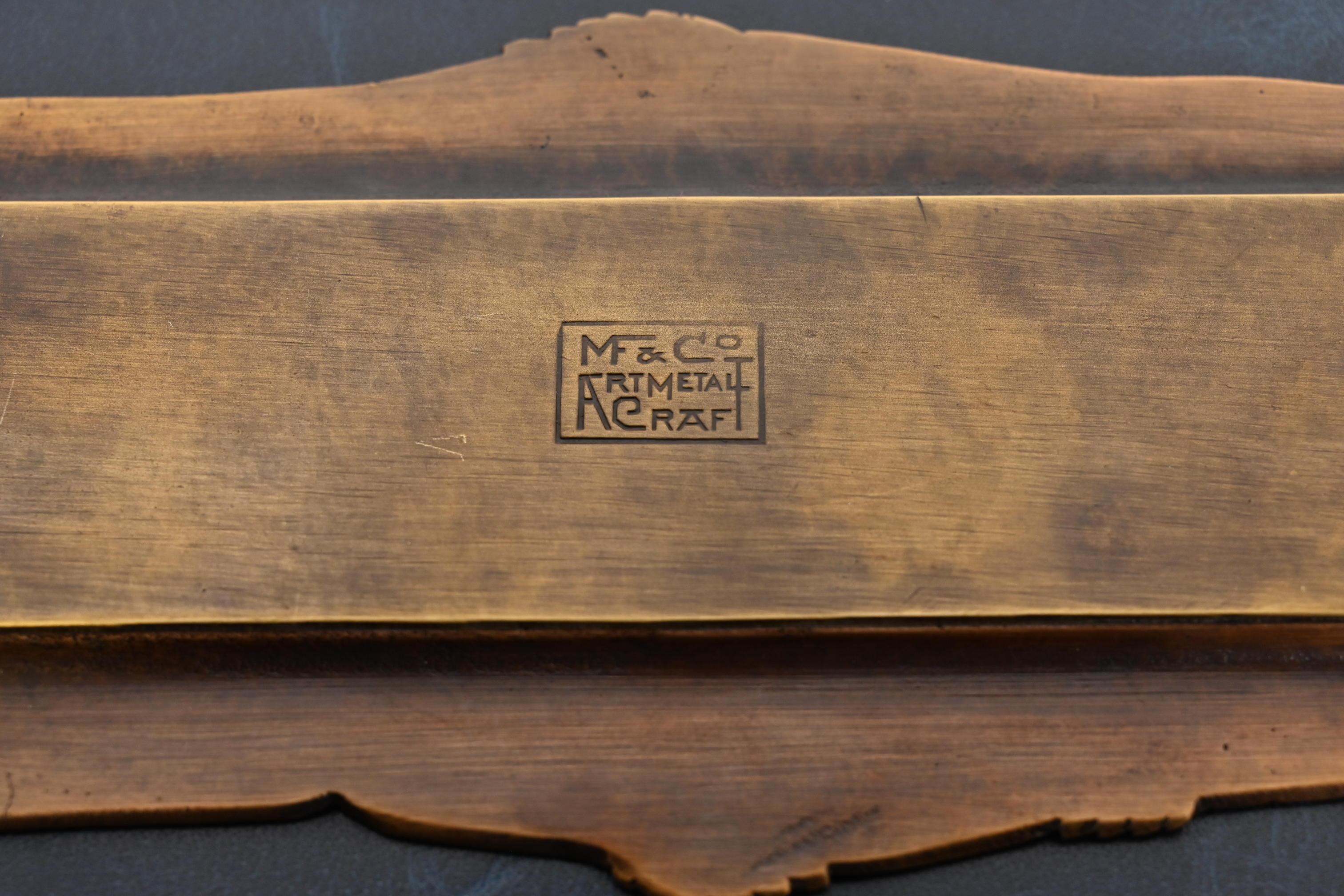 Marshall Field & Co. Antique Floral Ivy Bronze Pen Tray, Circa 1910 5