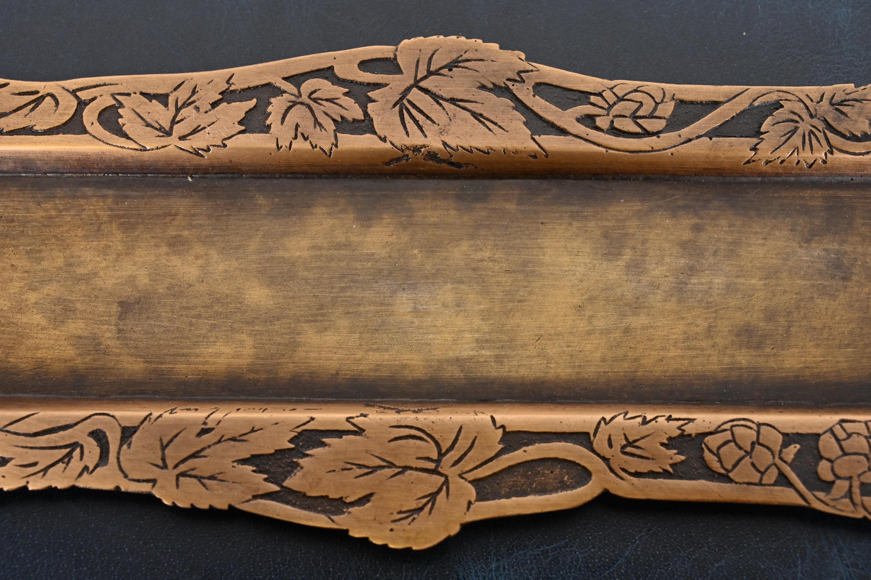 Marshall Field & Co. Antique Floral Ivy Bronze Pen Tray, Circa 1910 2