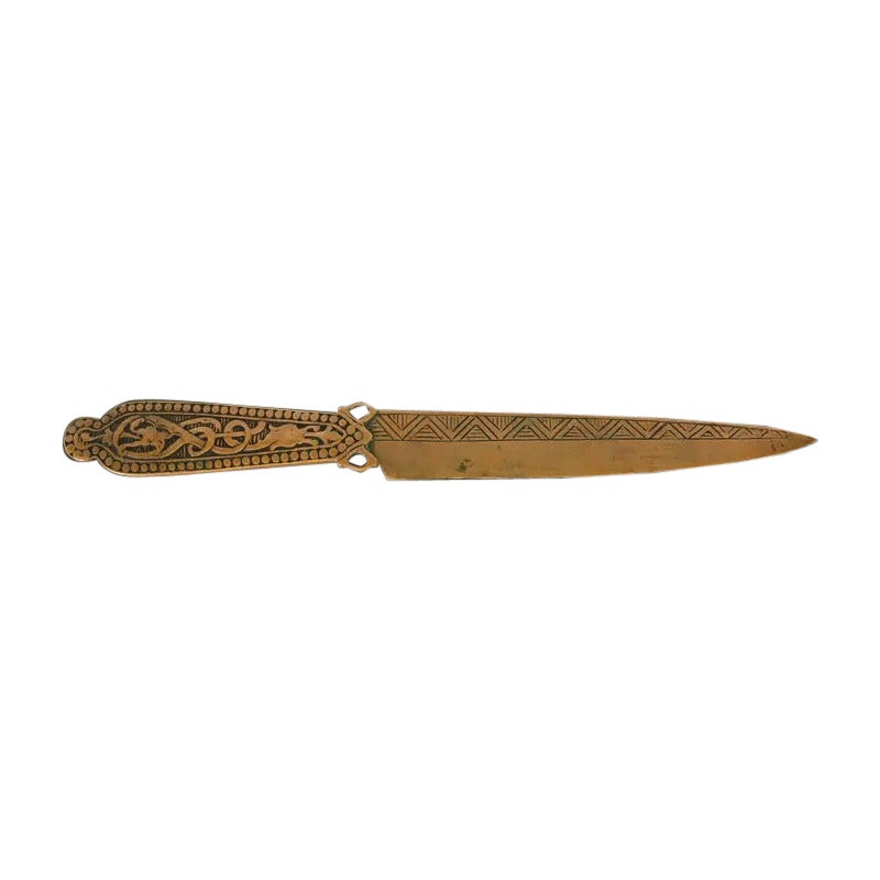 Marshall Field & Co. Antiguo abrecartas vikingo de bronce, circa 1910 en venta
