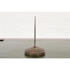 Marshall Field & Co. Antique Viking Bronze Stationery Holder Spindle, Circa 1910