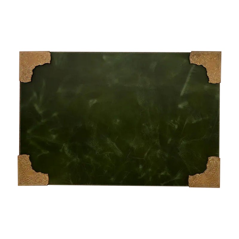 How do I clean a leather desk blotter?