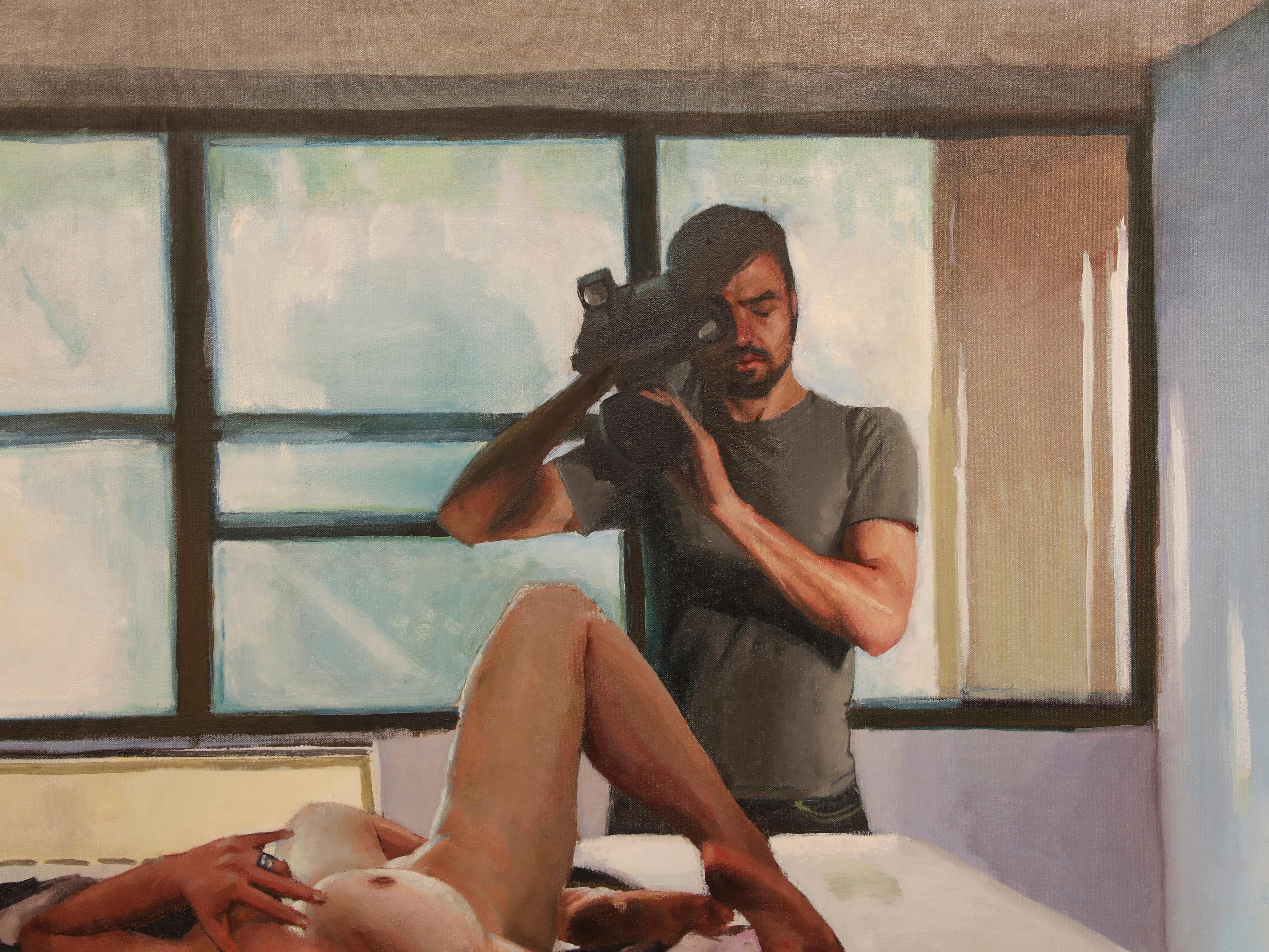 Desire 2 - Brown Nude Painting by Marshall JONES