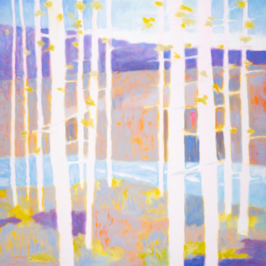 Birches on the Stillwater - Painting by Marshall Noice