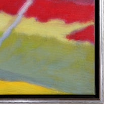 "Deeper Blue Ridgetop" Contemporary Landscape Framed Oil On Canvas Painting