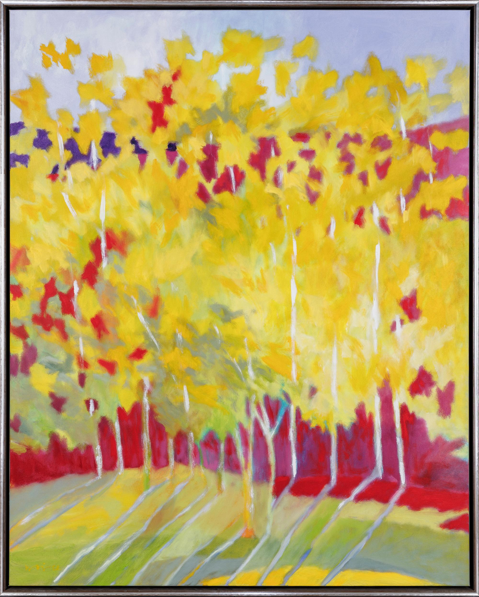 Landscape Painting de Marshall Noice - "Deeper Blue Ridgetop" Paisaje Contemporáneo Enmarcado Pintura al Óleo Sobre Lienzo