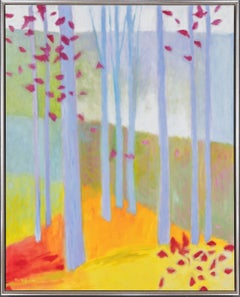 "Looking West" Contemporary Landscape Trees Oil on Canvas Framed