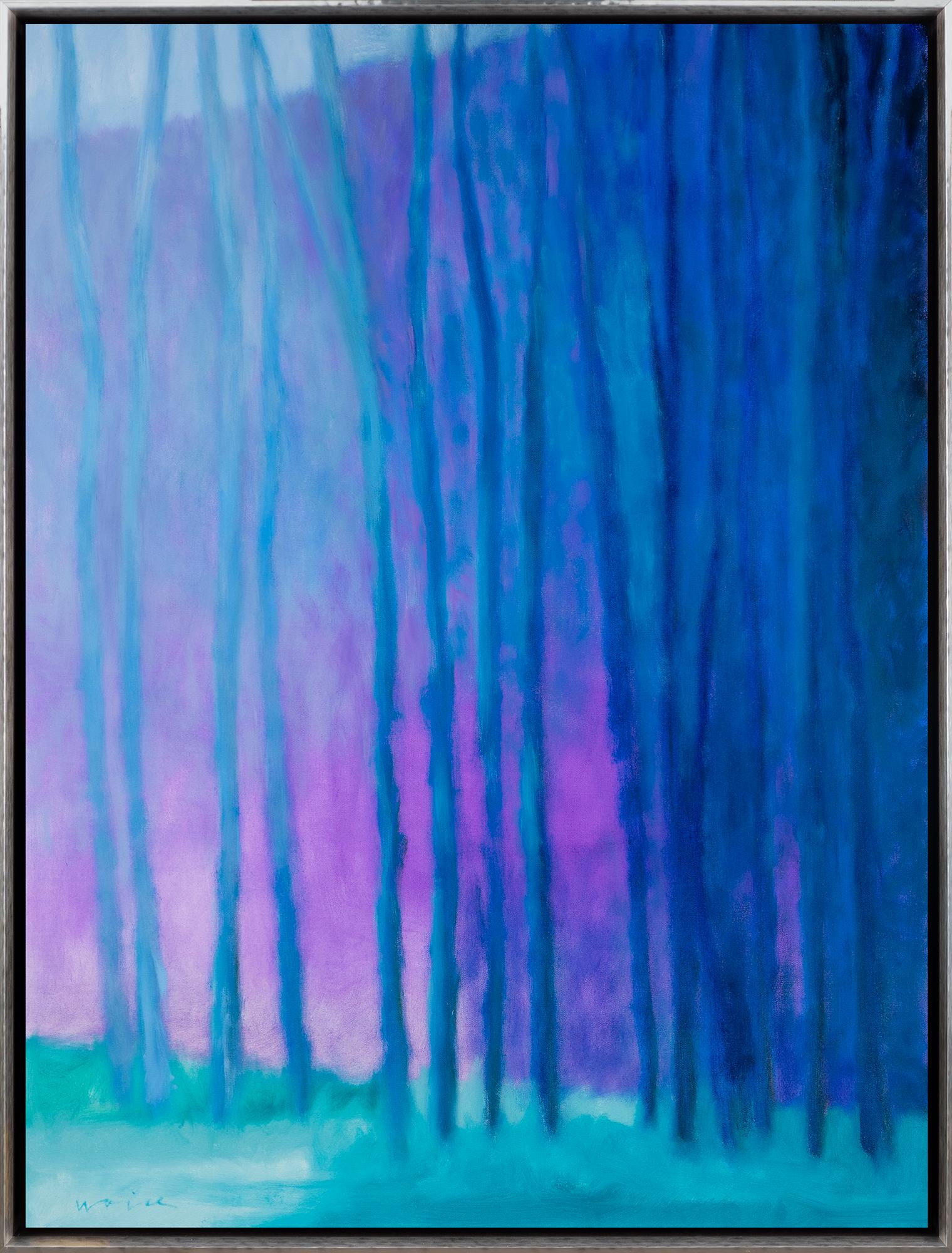 Landscape Painting de Marshall Noice - "Mood Indigo" Paisaje abstracto contemporáneo Pintura al óleo sobre lienzo enmarcada