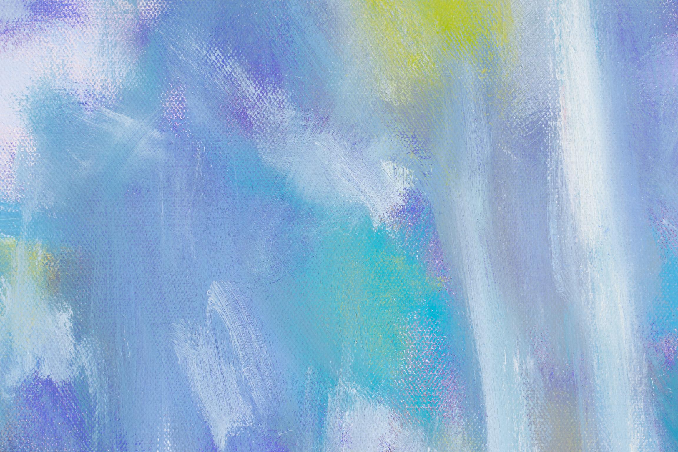 New Vertical Growth - Blue Abstract Painting by Marshall Noice