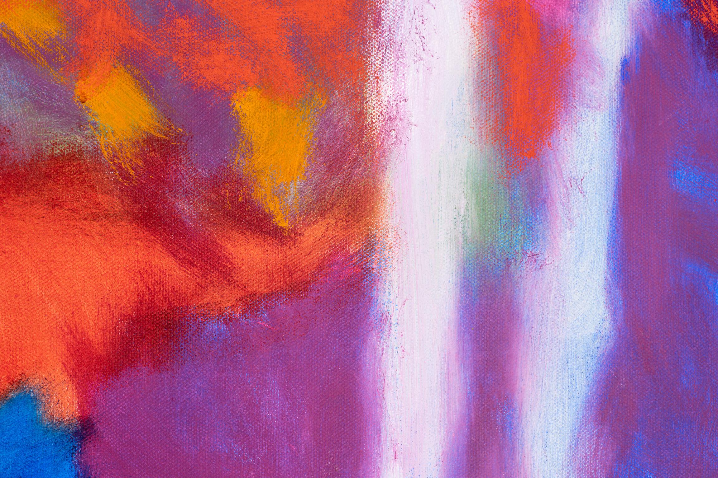 Paysage abstrait coloré à l'huile « Norvège Maples » 1