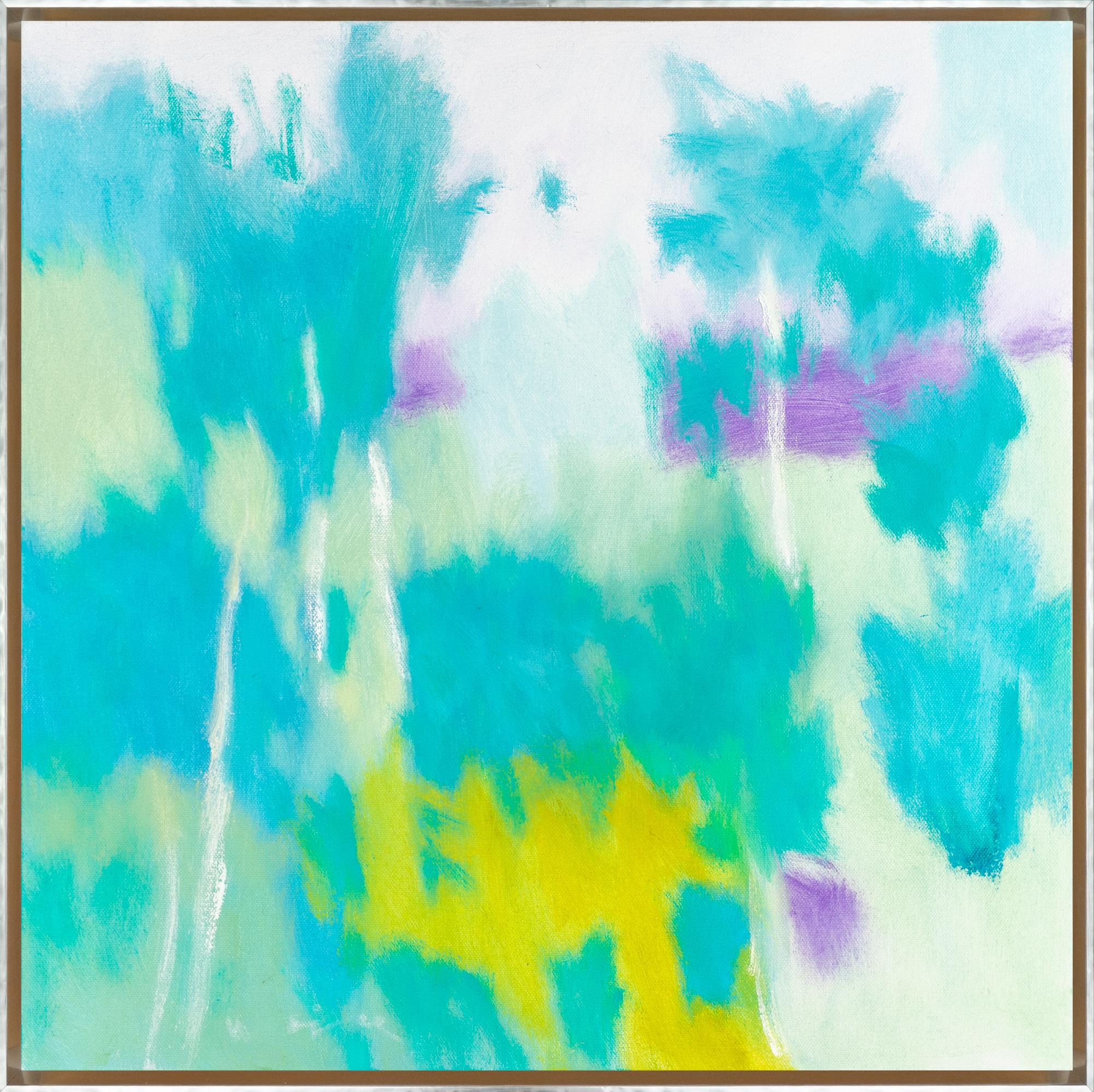 Abstract Painting de Marshall Noice - "Cielo pálido antes del amanecer" Paisaje contemporáneo Pintura al óleo sobre lienzo enmarcada
