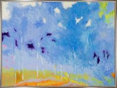 Peinture à l'huile sur toile «ppy Bloom », paysage impressionniste abstrait éthéré